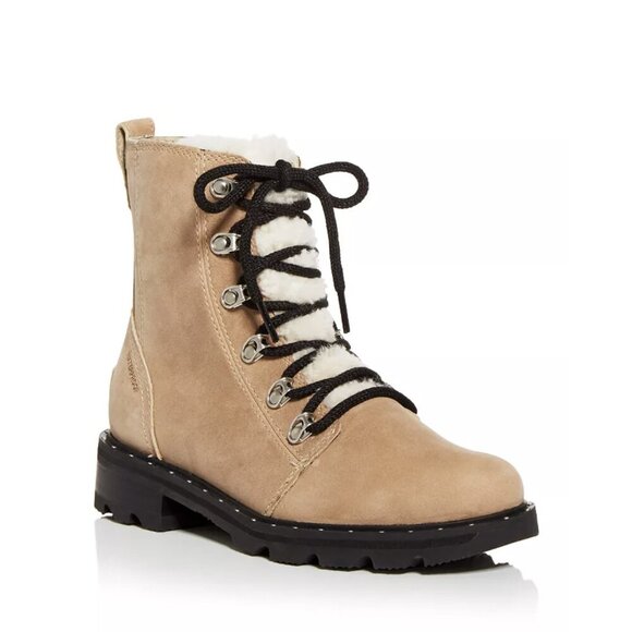 Sorel Women's Lennox Shearling Booties, Canoe (Tan), size 5.5 - Picture 1 of 12